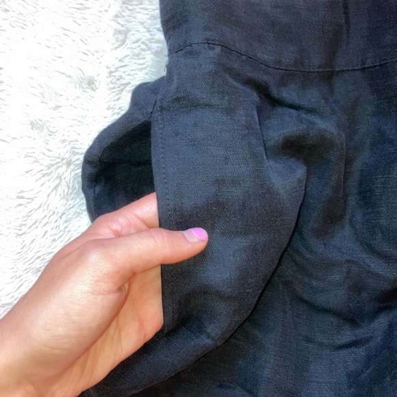 Anemos The High Waist Short Short In Cupro Linen - Black - Size Medium - Picture 7 of 7